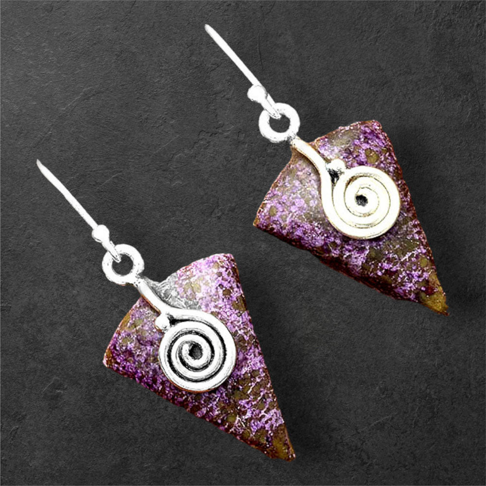 Natural Purpurite - South Africa Earrings E-1137 SDE86463